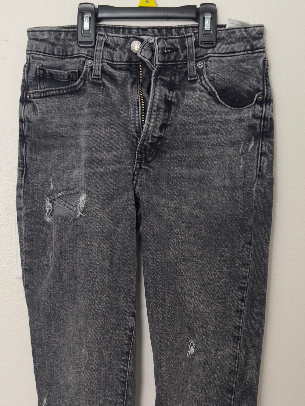 Old Navy Women’s Black Wash Skinny Jeans with Distressed Details